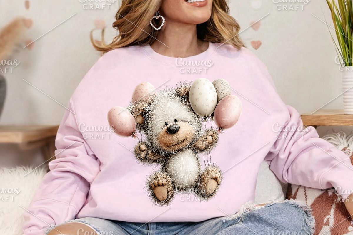 Whimsical Easter Teddy Bear Clipart, an Illustration by Canvas Craft (Photo 4 of 7)