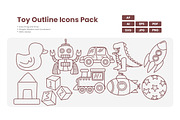 Toys Outline Illustration, an Education Illustration by erifqizeicon (Thumbnail 1 of 3)