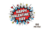 Comic Style Happy Valentine’s Day, an Illustration by DreamArtGraphic (Thumbnail 1 of 6)