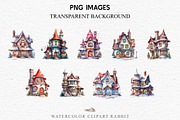 Christmas Santa Elf House Clipart, a Seasonal Illustration by Rabbit Heart (Thumbnail 3 of 10)