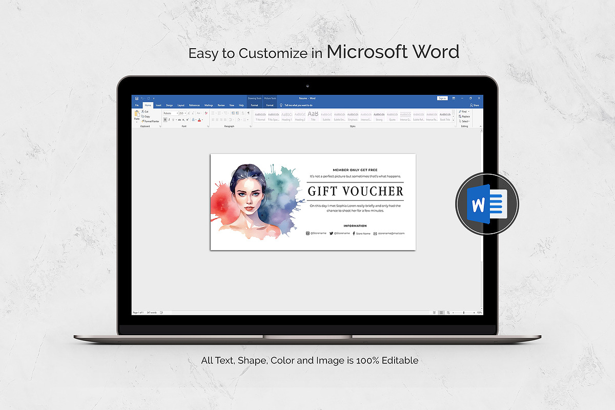 Gift Certificate, a Stationery Template by DesignDevisers (Photo 4 of 6)