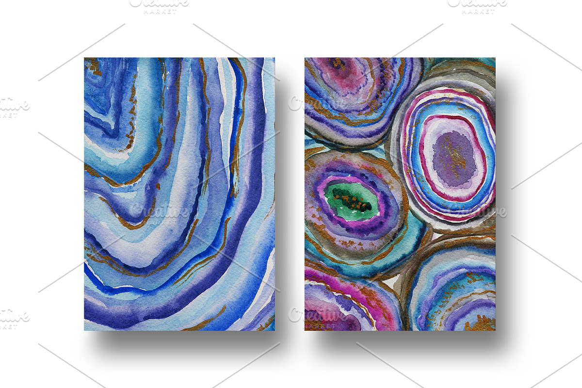 Agate 2 watercolor collection, a Texture Graphic by digital_essence (Photo 7 of 12)