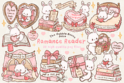 Romance Reader Bunny Clipart, an Animal Illustration by Blumensdiary (Thumbnail 1 of 6)