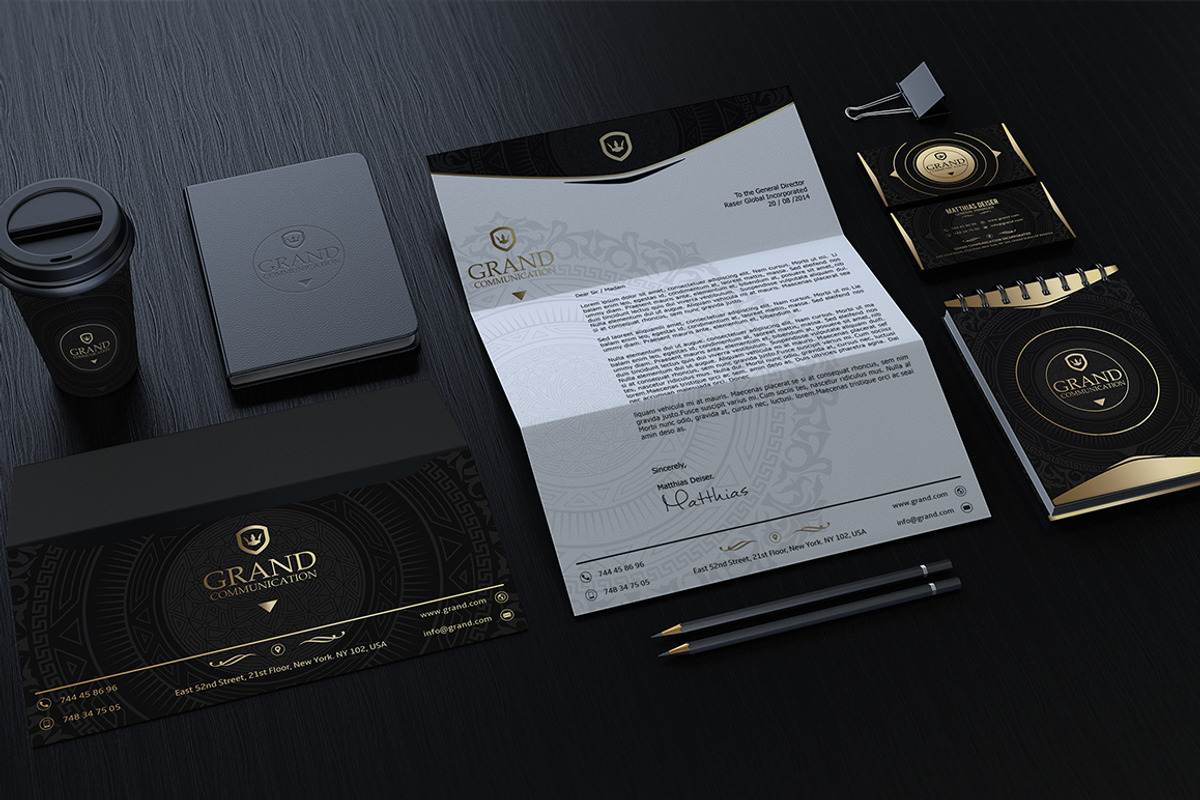 Gold And Black Corporate Identity, a Stationery Template by Marvel (Photo 2 of 5)