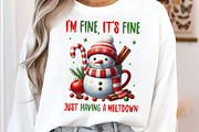 Funny Cute Snowman Png Christmas PNG, an Illustration by SinaCreation (Thumbnail 2 of 7)