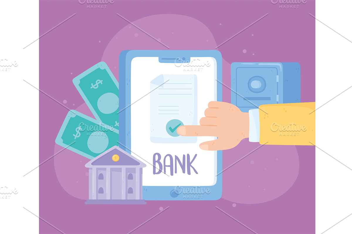 online banking application, a Finance Illustration by studiogstock