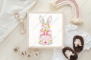 Floral Easter Bunny PNG, an Illustration by CraftArtStudio (Thumbnail 4 of 4)