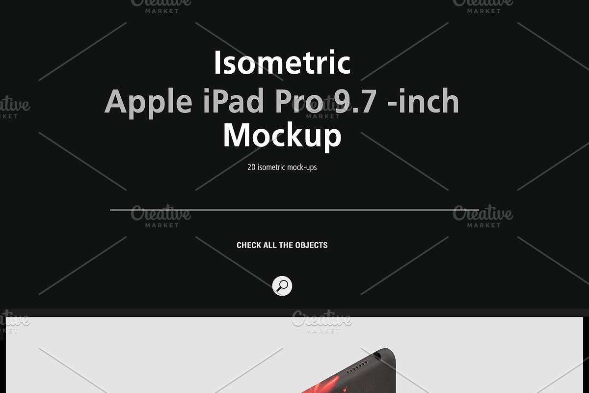 Isometric Apple iPad Pro 9.7 Mock-up, an iPhone Mockup by IsometricWorld (Photo 9 of 12)