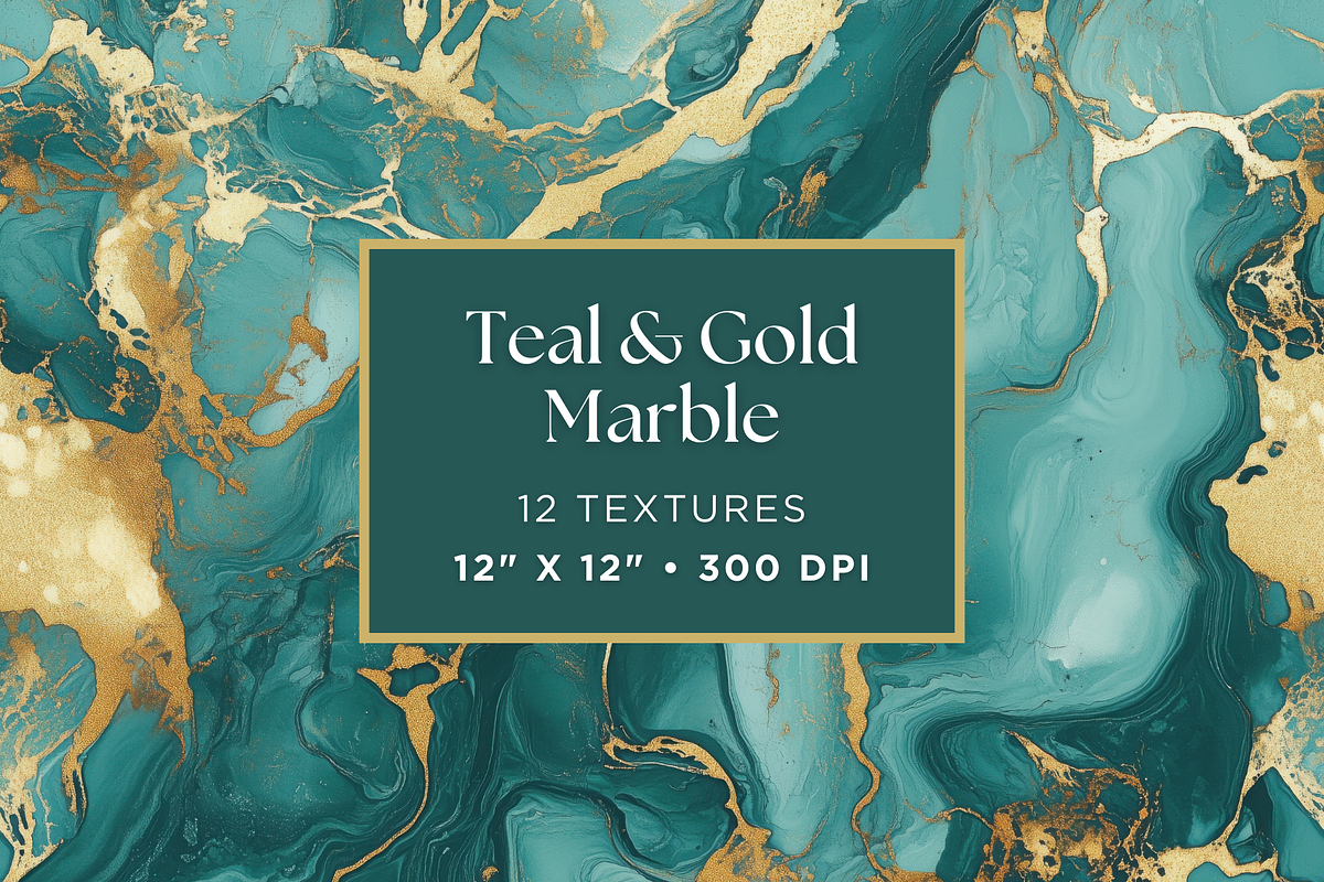 Teal & Gold Marble Textures, a Texture Graphic by Artful Assets Boutique (Photo 1 of 4)