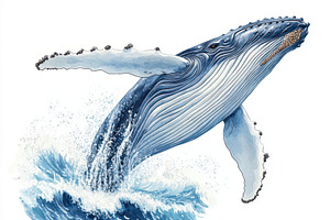 Humpback Whale Breaching Ocean Wave, an Animal Photo by Pixeness Studio