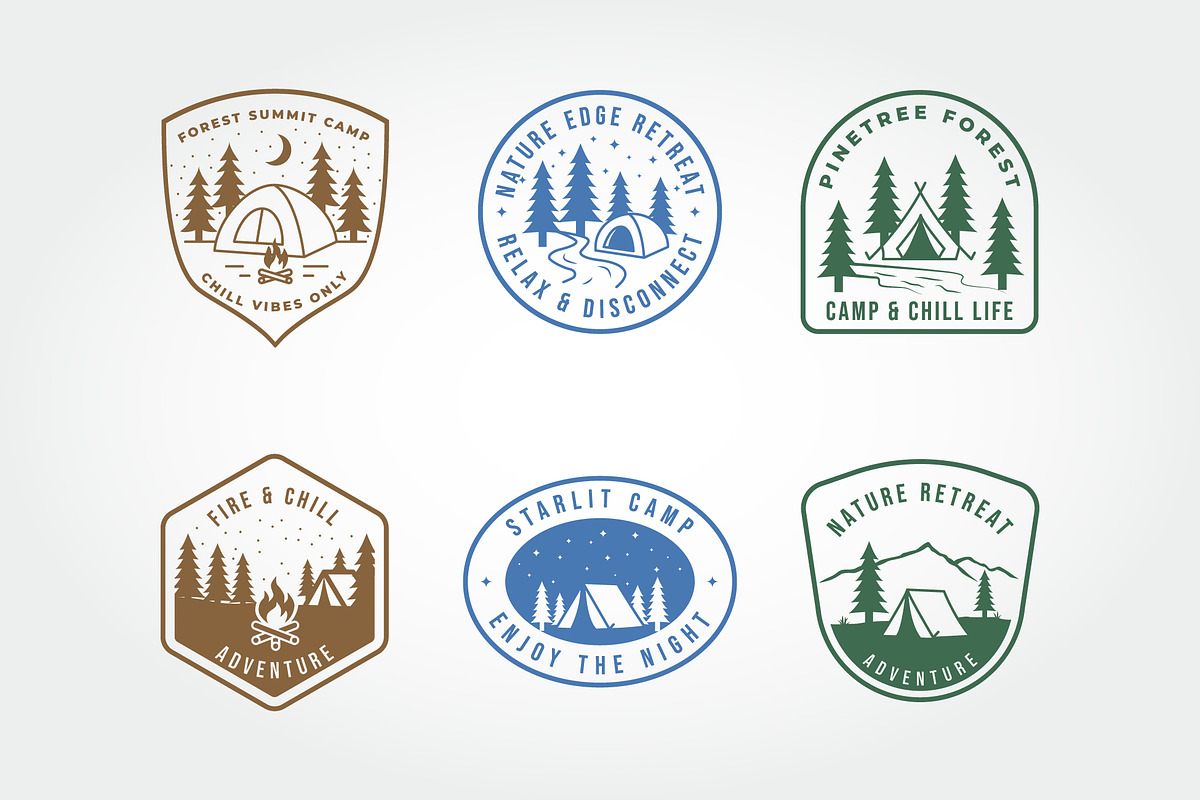 Set of Vintage Outdoor Camping logo, a Branding & Logo Template by PrastHF (Photo 1 of 2)