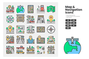 Map And Navigation Icon Pack, a Duotone Icon by erifqizeicon