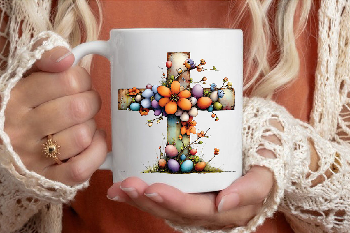 Floral Easter Cross Clipart, an Illustration by designcity5 (Photo 3 of 5)
