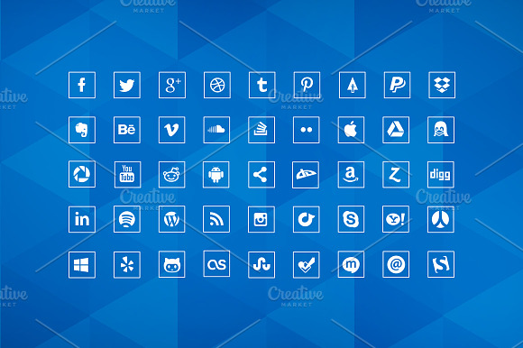 Social Media Icons 90 Squared Icons