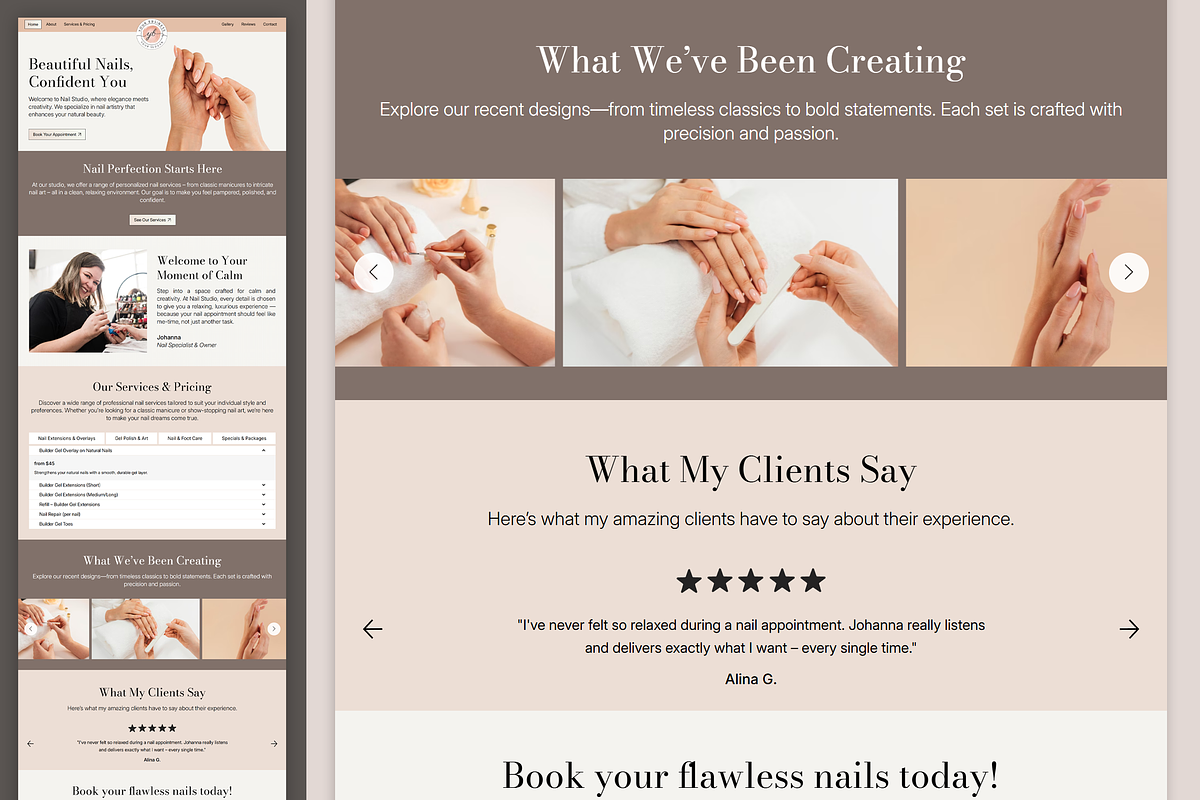 Nail Salon Wix Studio Website preview 2