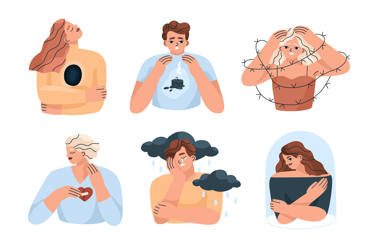 People with psychological problems, a Healthcare Illustration by Good ...