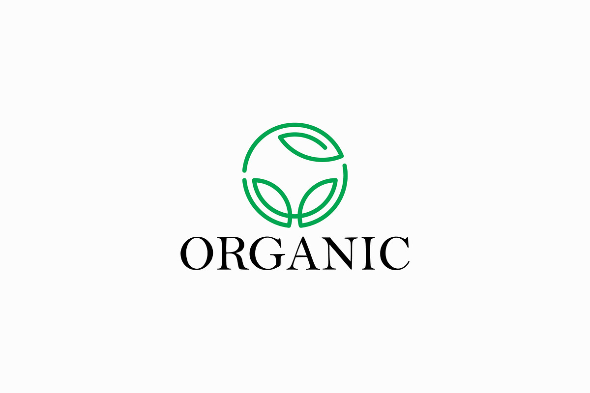 Organic Nature Logo Green Leaf