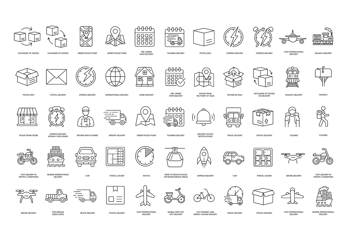 Delivery & Logistics Vector Icons, an Outline Icon by Grand Design (Photo 4 of 4)