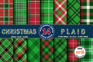 Christmas Seamless Plaid Patterns