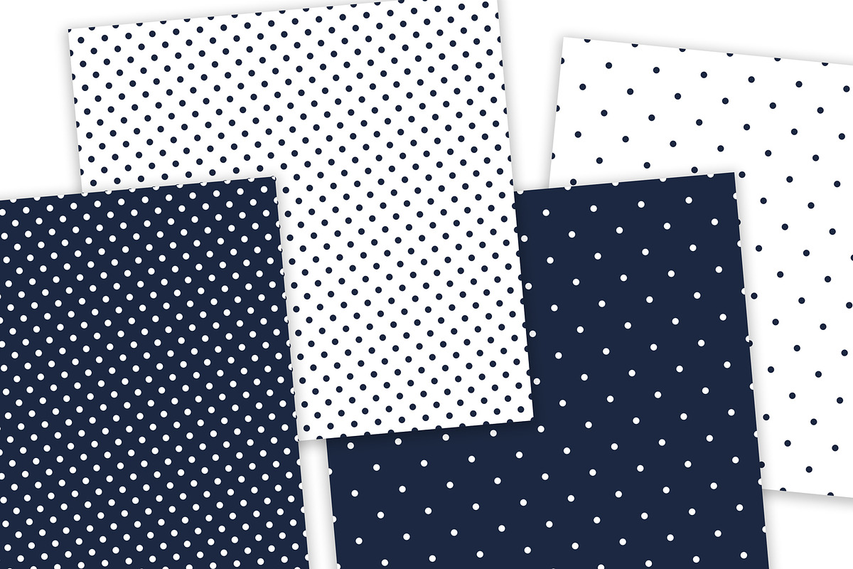 Navy and White Polka Dots, a Pattern Graphic by Julie Campbell (Photo 3 of 10)