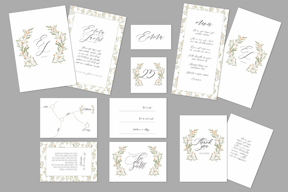Elegant Botanical Wedding Stationery, an Invitation Template by McLittle Stock (Photo 1 of 6)