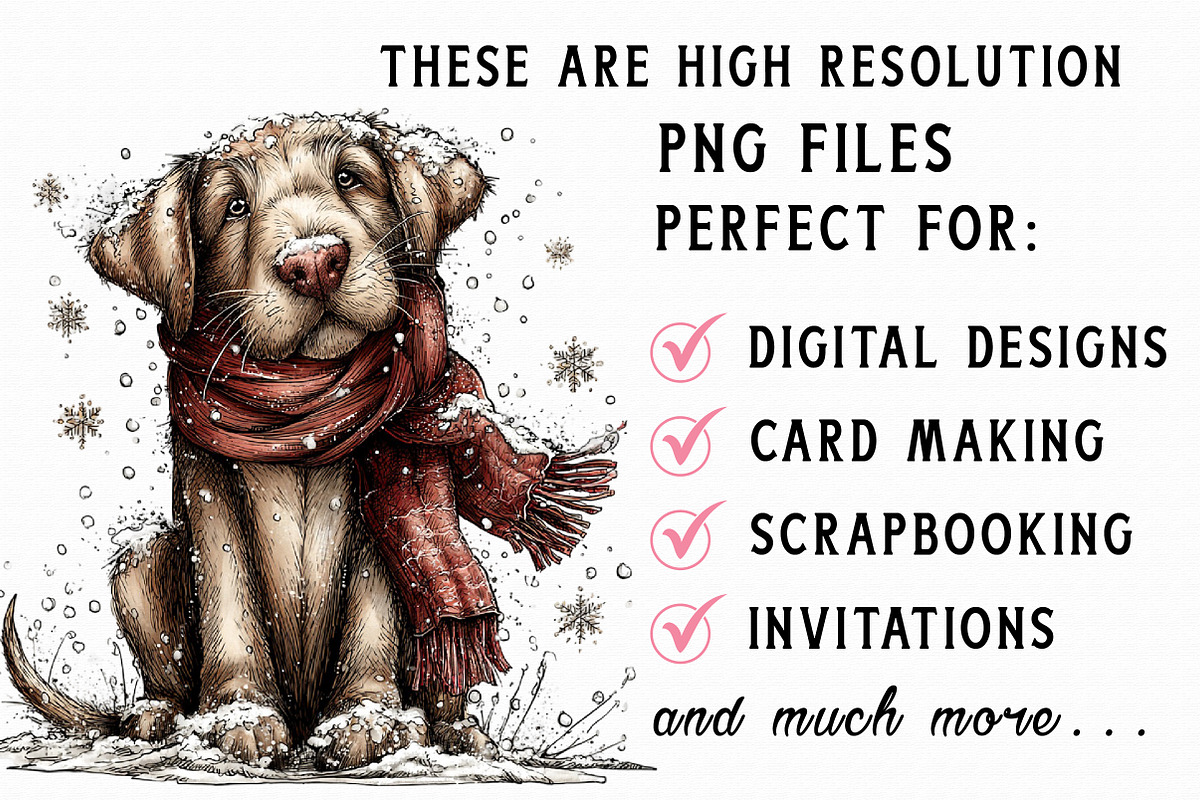 Festive Dog Winter Clipart, an Illustration by Libby Wishes (Photo 2 of 8)