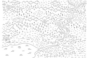 Area map sketch national park, an Illustration by Ilia Design