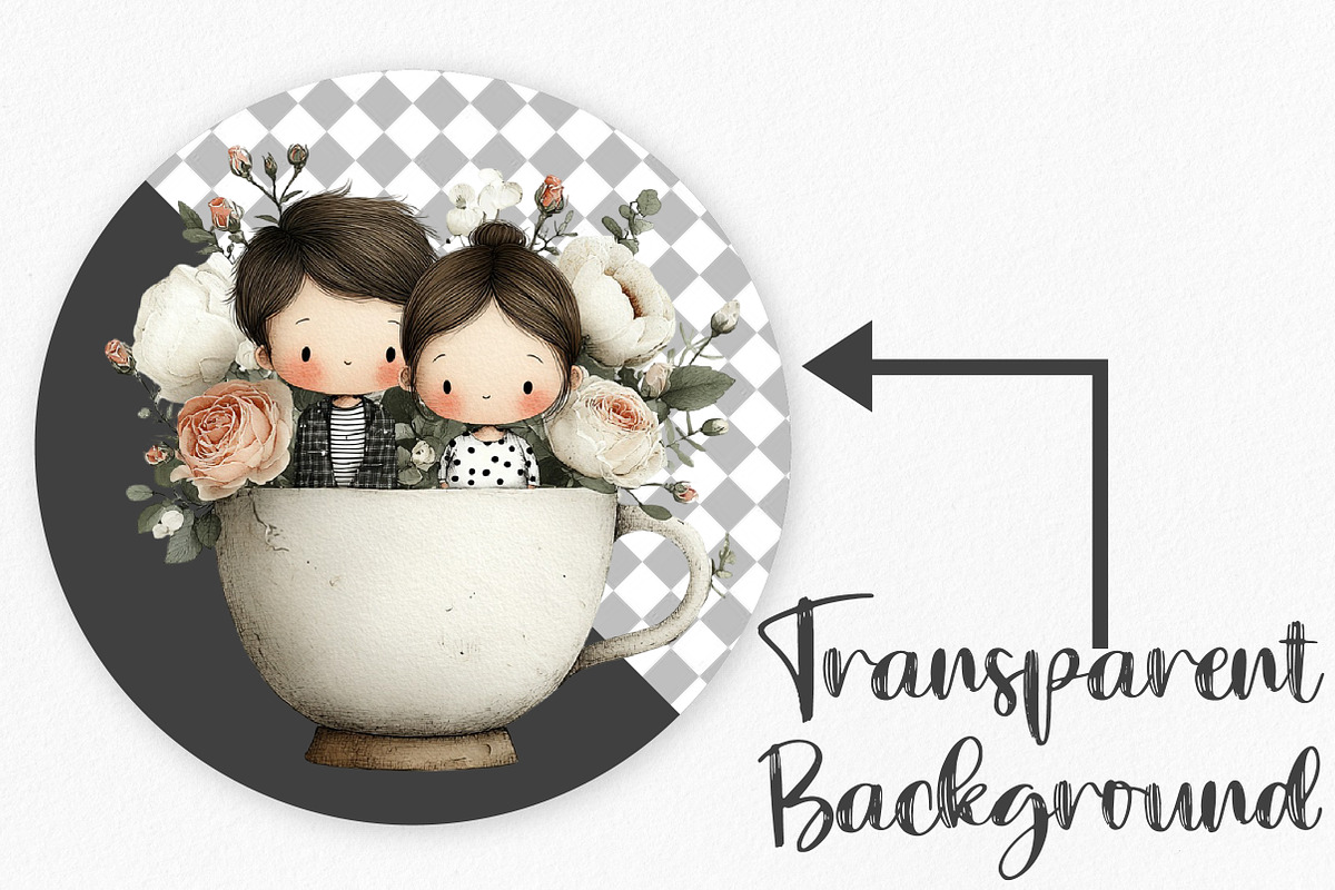 Valentine Cute Couple Clipart Bundle, an Illustration by Canvas Craft (Photo 2 of 6)
