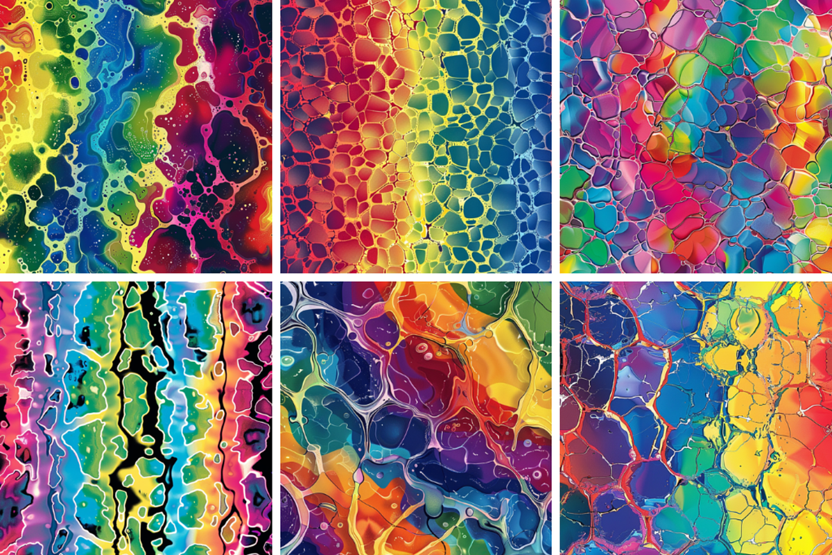 Rainbow Chemigram Seamless Patterns, a Pattern Graphic by PrintablesByFranklyn (Photo 4 of 4)