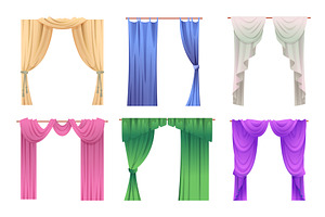 Curtains. Textile decoration for, an Object Illustration by Onyx
