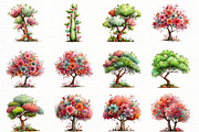 Whimsical Spring Trees Clipart, an Illustration by Designworld (Thumbnail 3 of 5)