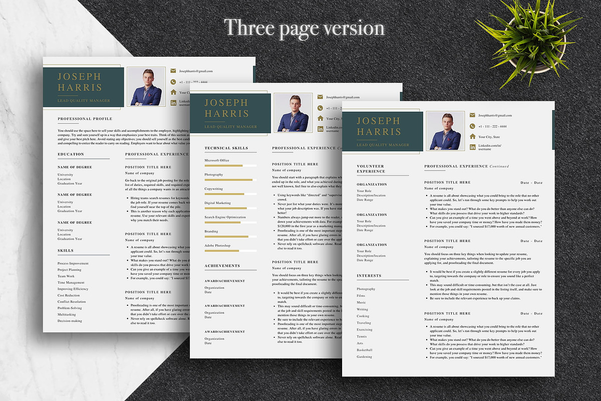 Modern Business CV Template | Canva, a Resume Template by Lux Resume (Photo 3 of 9)