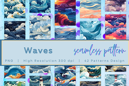 Seamless Waves Pattern Art