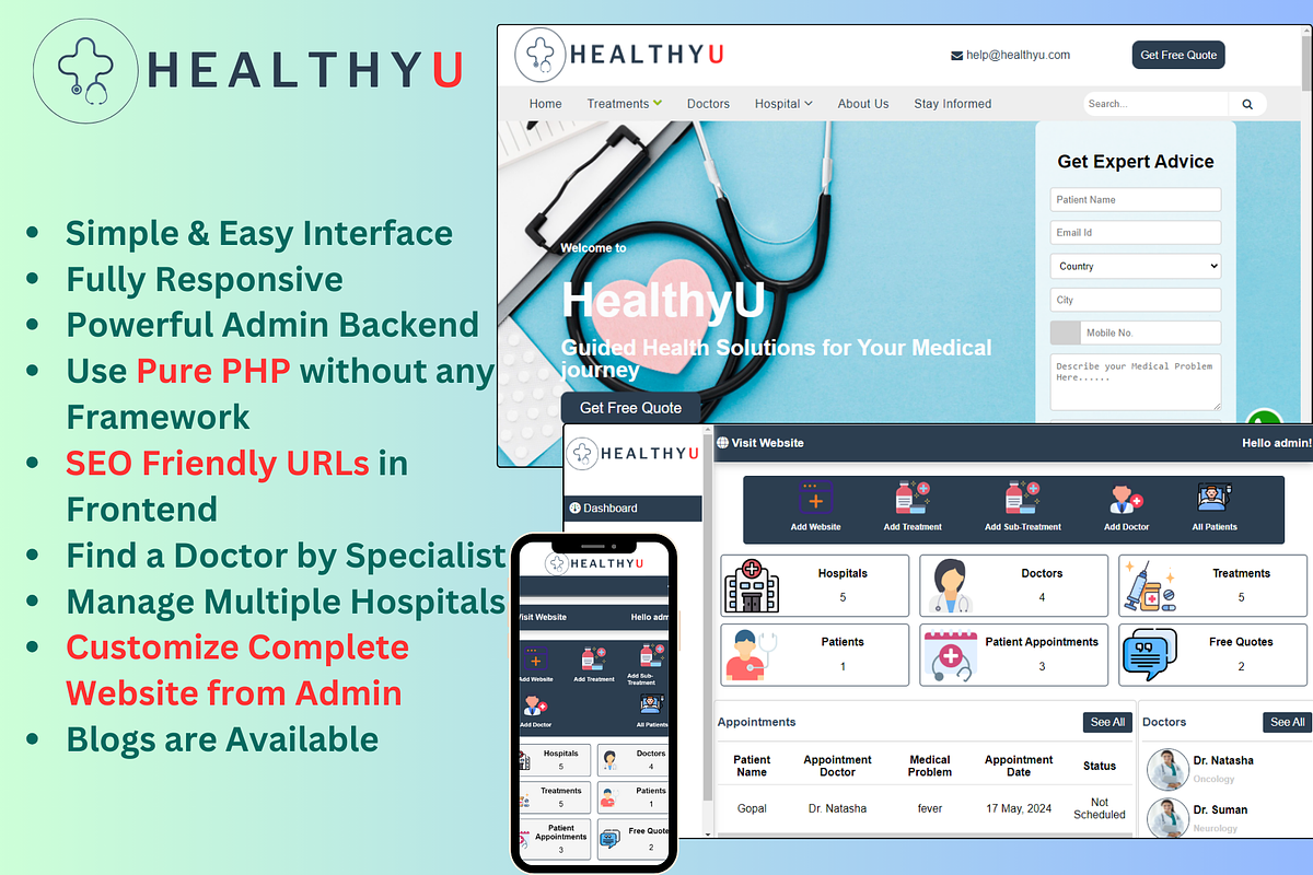 HealthyU - Medical & Doctor Website, a HTML Template by WebGuru (Photo 1 of 25)