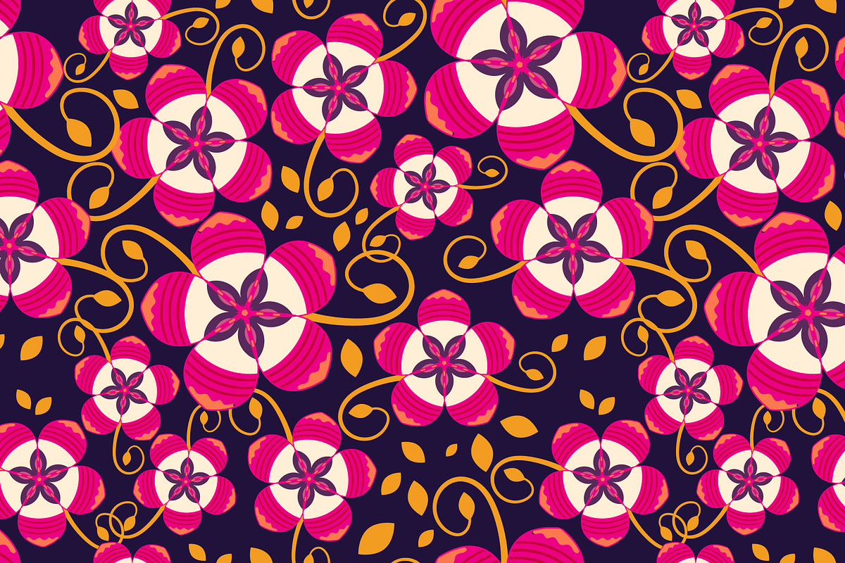Funky Floral Pattern, a Pattern Graphic by Anny Cecilia Walter (Photo 3 of 3)