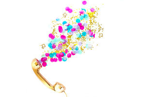 Rose gold phone confetti | styled containing styled stock photo, styled stock