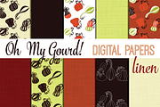 Oh My Gourd Digital Papers 12x12, a Pattern Graphic by Digibonbons (Thumbnail 1 of 2)
