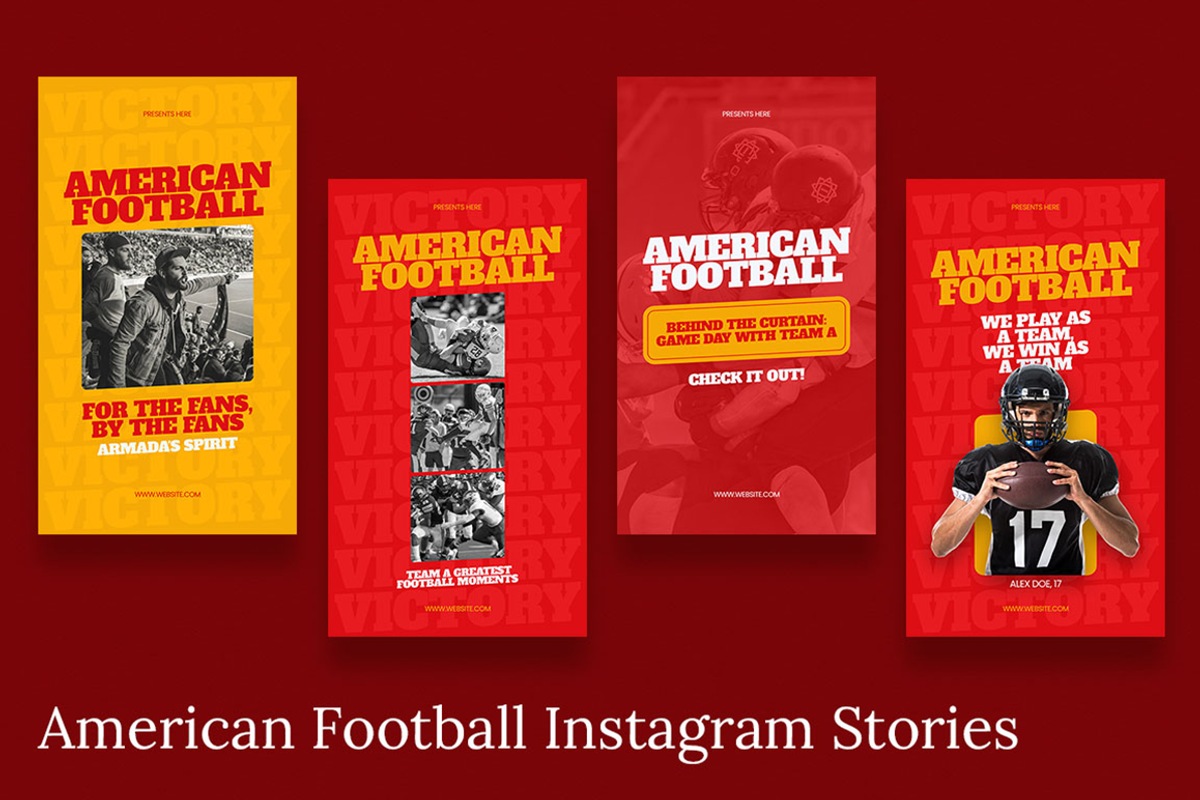 American Football Team Instagram Sto, a Social Media Template by Attype (Photo 4 of 4)