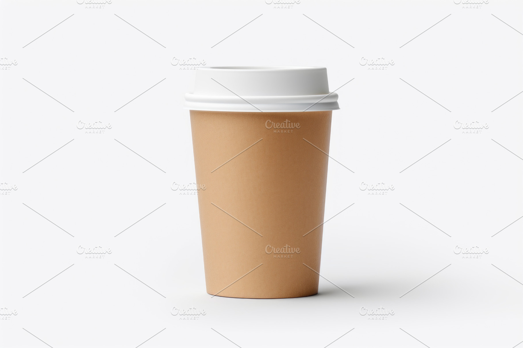 Disposable Coffee Cup on White Background, an Abstract Photo by Natalia Klenova's Shop
