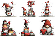 Whimsical Valentine Gnomes Clipart, an Illustration by CraftArtStudio (Thumbnail 2 of 6)