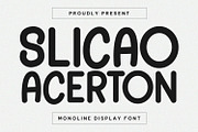 Slicao Acerton Monoline Display Font, a Sans Serif Font by Maulana Creative (Thumbnail 1 of 7)