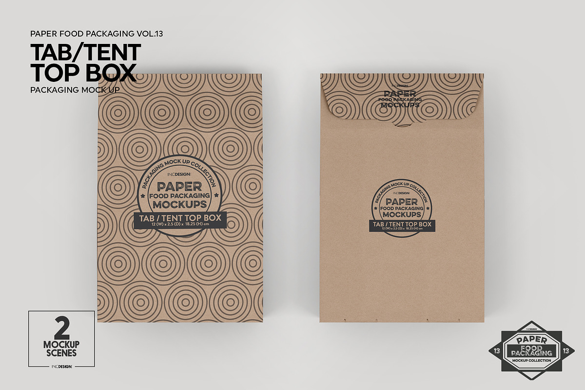 Tab Tent Top Box Packaging Mockup, a Packaging Mockup by INCDesign
