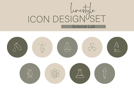 Icon Design Set Science Lab, an Outline Icon by pepulousdsg