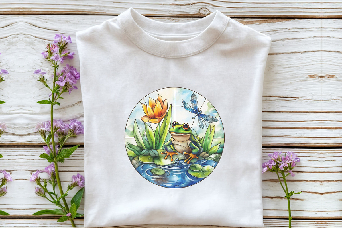 Frog Enjoying Summer Stained Glass, an Illustration by Craft Nest (Photo 4 of 6)