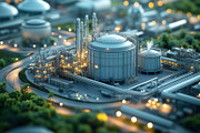 Aerial view of a modern industrial facility with large storage tanks, pipelines, an Industrial Photo by Textures & Backgrounds (Thumbnail 2 of 2)