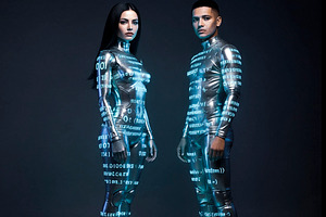 Futuristic couple of androids, a Photo by DanFLCreativo