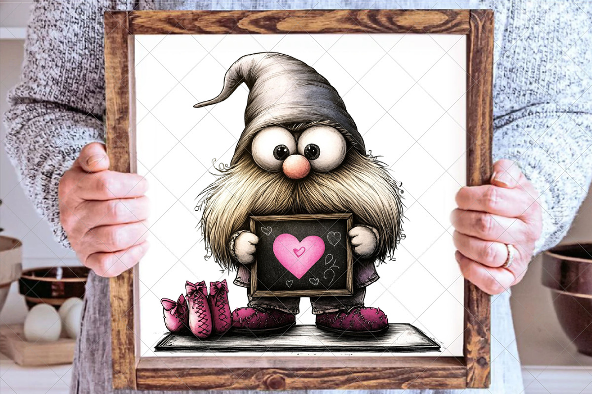 Gothic Love Gnomes Valentine Gnome, an Illustration by SinaCreation (Photo 4 of 7)