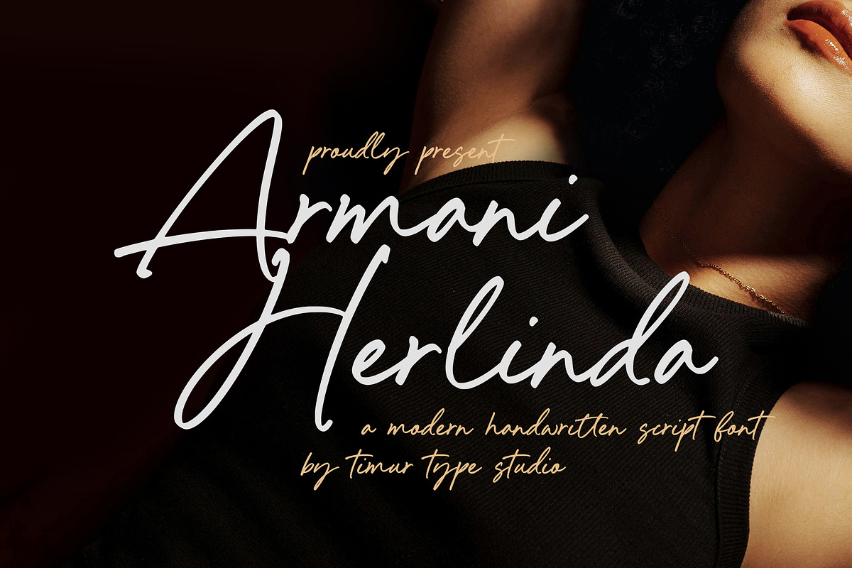 Armani Herlinda Font, a Script Font by Timurtype (Photo 1 of 7)