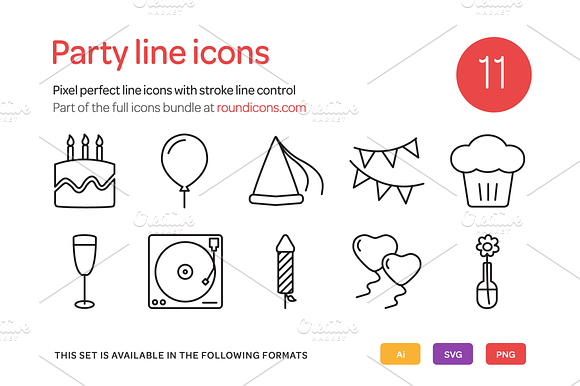 Party Line Icons Set