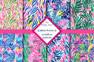 Zebra Print Seamless Patterns